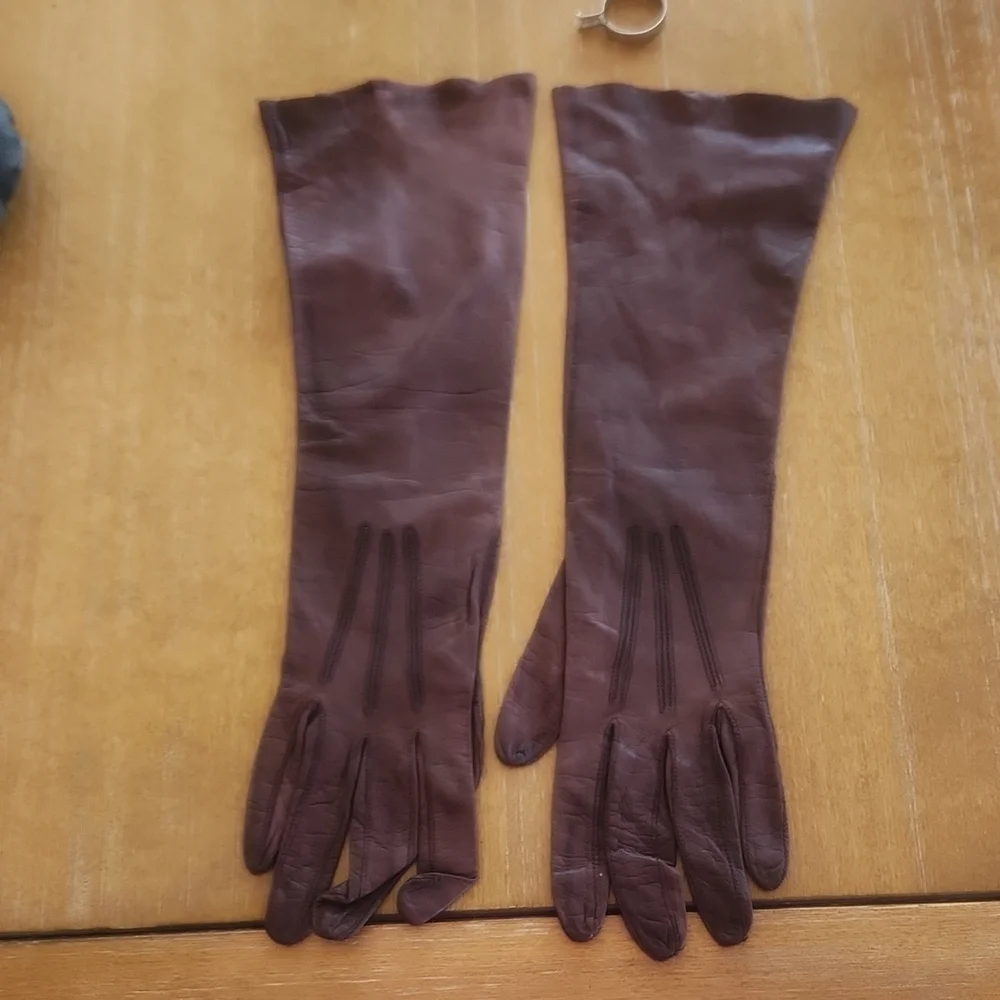 VINTAGE REAL KID LEATHER GLOVES.  MADE FOR A & S - Picture 5 of 12